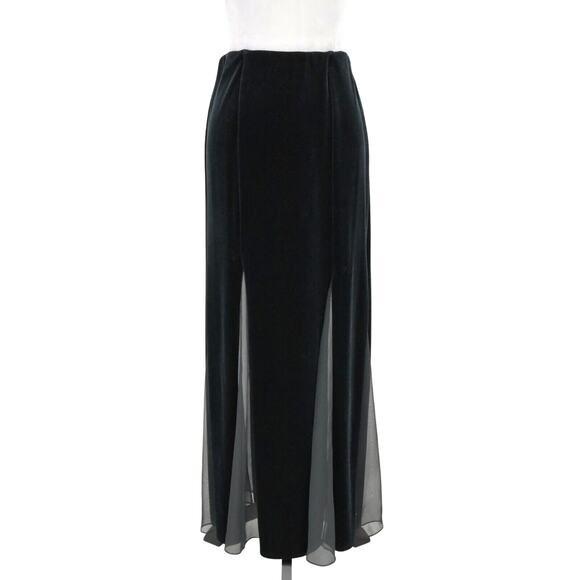 Niki Livas 2 Pc Dress Womens 4 Black Stretch Velvet Skirt and Top Elastic Waist - Picture 11 of 16